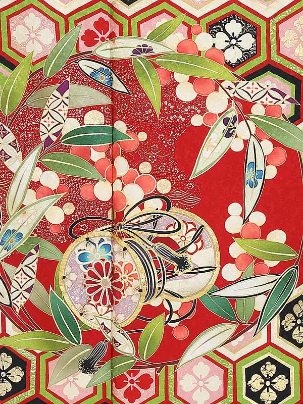 振袖 1096 赤祝亀甲紋つづみ