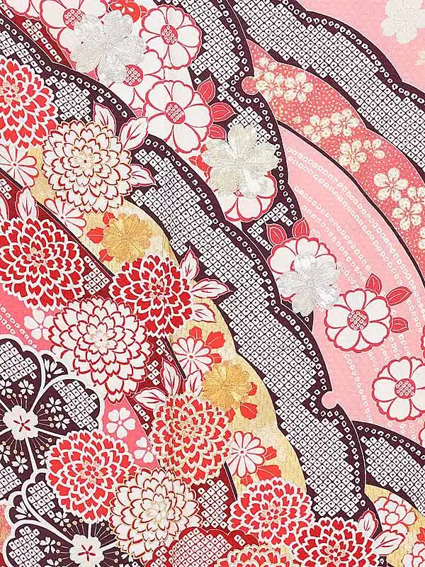 振袖 1097 ピンクかのこ花