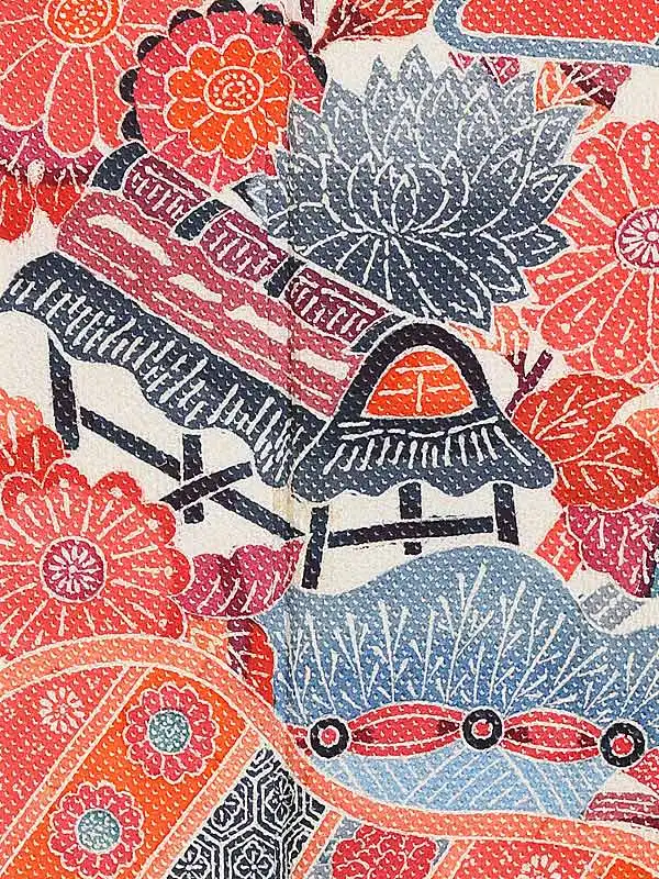 振袖 1101 紅型絞りファイアレッドオレンジ