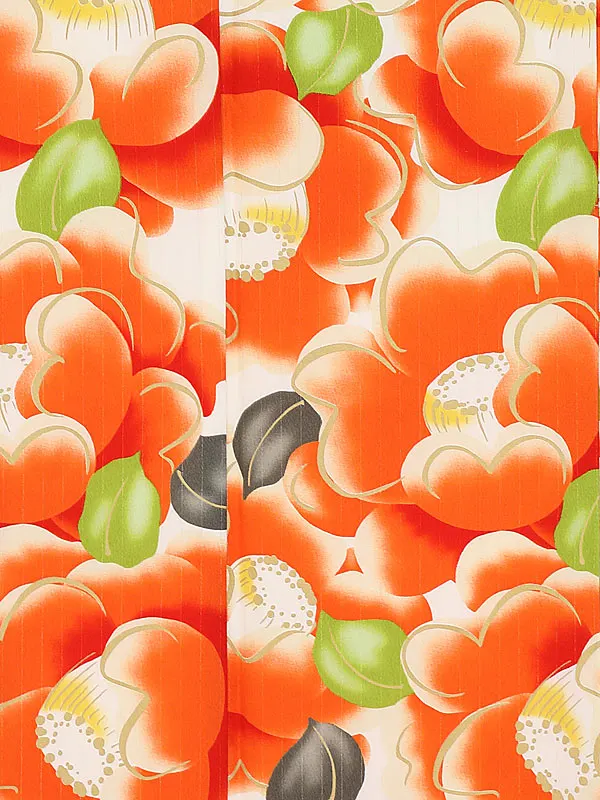 振袖 1105 オレンジ椿