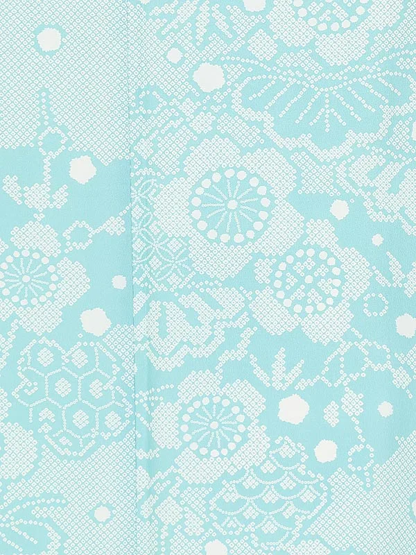 振袖 1108 水色 かのこ柄 松竹梅