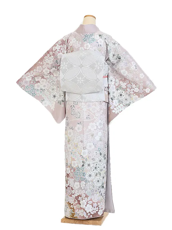 訪問着0070 くすみ桜色 辻が花 華