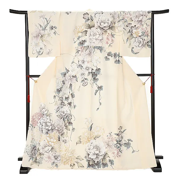 訪問着0072 クリーム花づくし