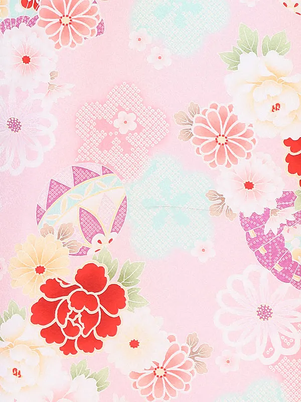 女児産着ﾚﾝﾀﾙ B003 ピンク花舞