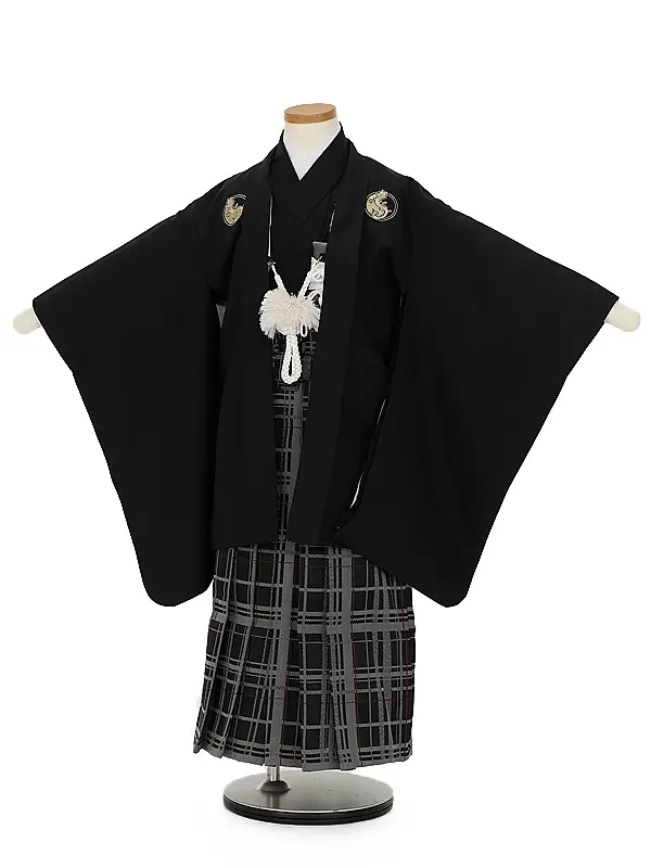 かんたん753レンタル B589 黒龍紋×黒格子