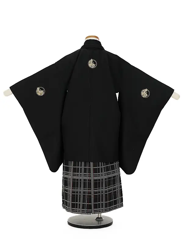 かんたん753レンタル B589 黒龍紋×黒格子