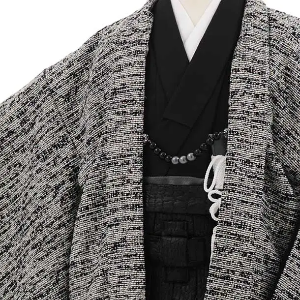 かんたん753レンタル B617黒グレーツイード×黒ふくれ織
