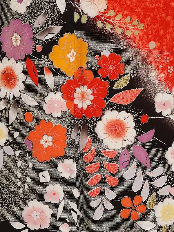 七五三レンタル(７歳女の子結び帯)7190 からし辻が花 藤