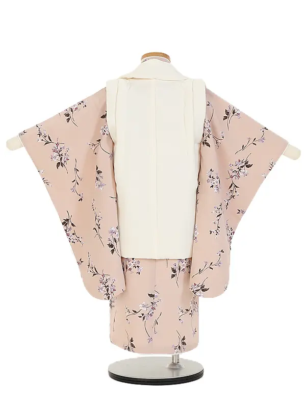 七五三(女児被布)B463 オフ白×くすみピンク小花