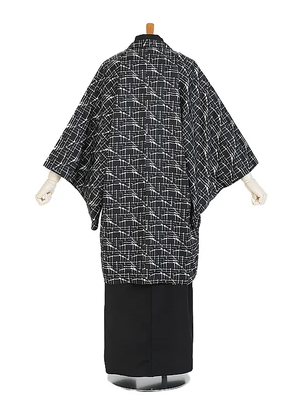 ﾒﾝｽﾞｱﾝｻﾝﾌﾞﾙ0039   羽織 L 黒モダン×着物 黒