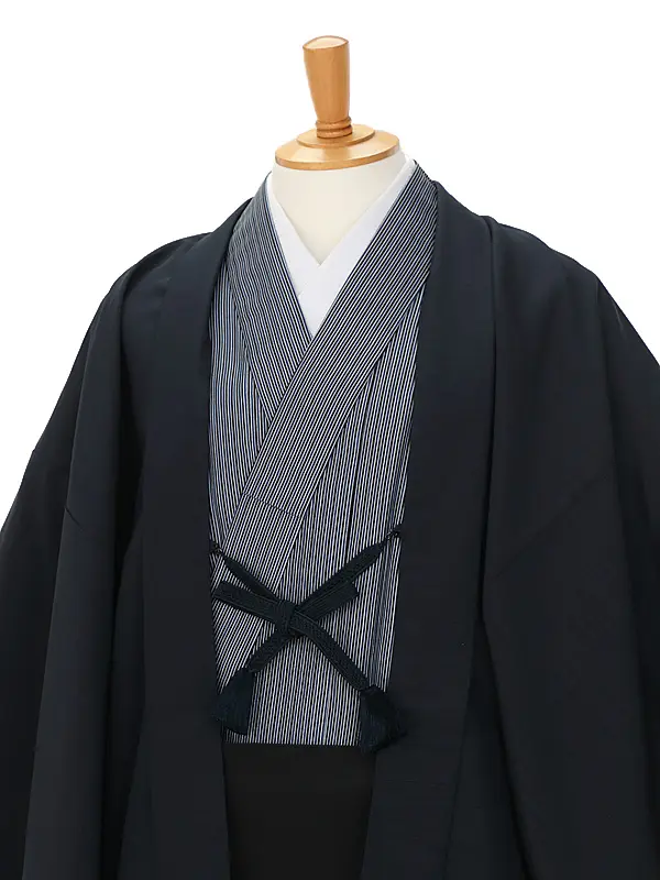 ﾒﾝｽﾞｱﾝｻﾝﾌﾞﾙ0044   L 紺×着物 紺縞