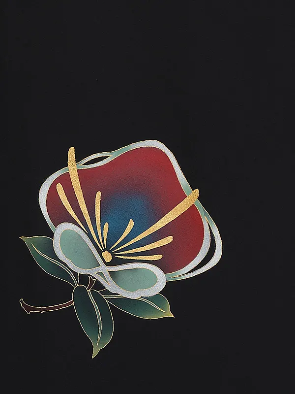 卒業式袴ﾚﾝﾀﾙ 1102 紺地モダン椿×紫