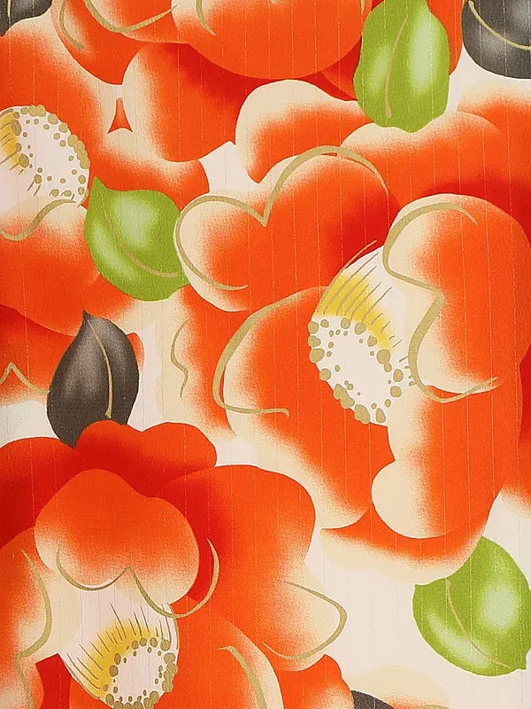 卒業式袴ﾚﾝﾀﾙ 1105 オレンジ椿×ディープグリーン