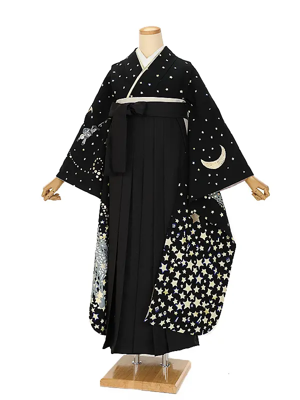 卒業式袴ﾚﾝﾀﾙ 1112 黒Dreamy Modern×黒