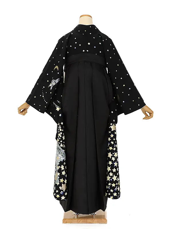 卒業式袴ﾚﾝﾀﾙ 1112 黒Dreamy Modern×黒