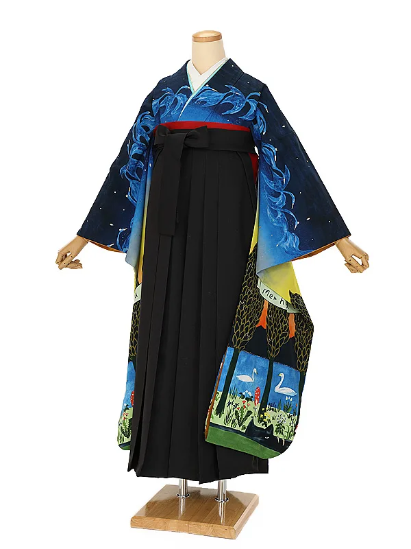 卒業式袴ﾚﾝﾀﾙ 1114 Modern with a Story×黒