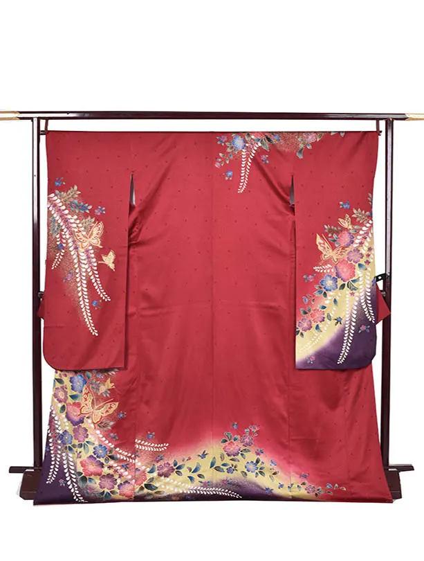 振袖・成人式・結納・お呼ばれ・姉妹振袖・0403赤蝶朝顔