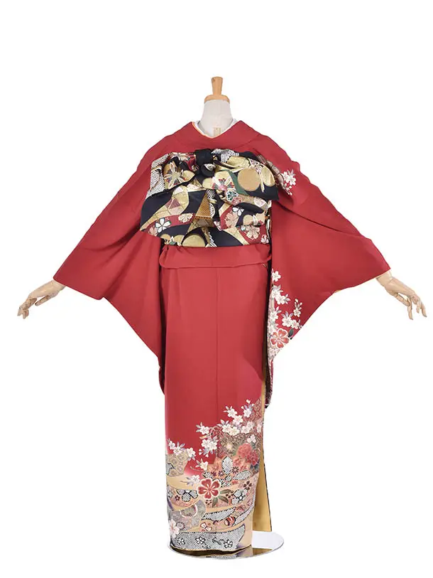 振袖・成人式・結納・お呼ばれ・姉妹振袖・0405赤花鼓