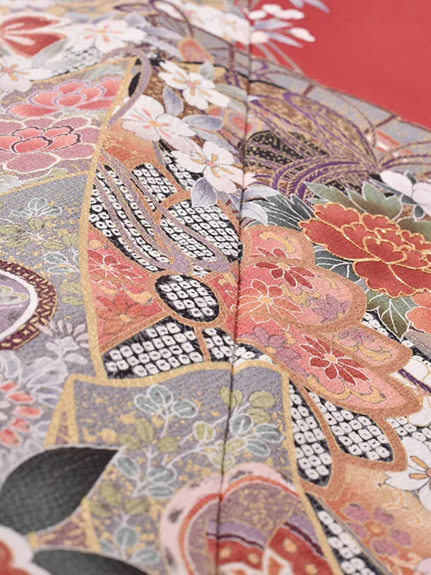 振袖・成人式・結納・お呼ばれ・姉妹振袖・0405赤花鼓