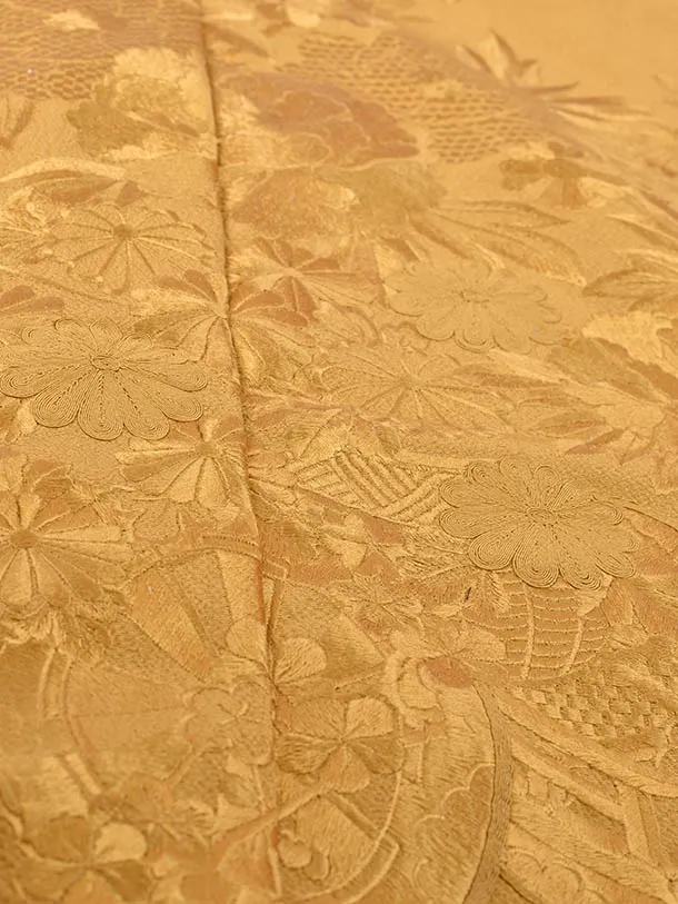 振袖・成人式・結納・お呼ばれ・姉妹振袖・0426無地からし刺繍