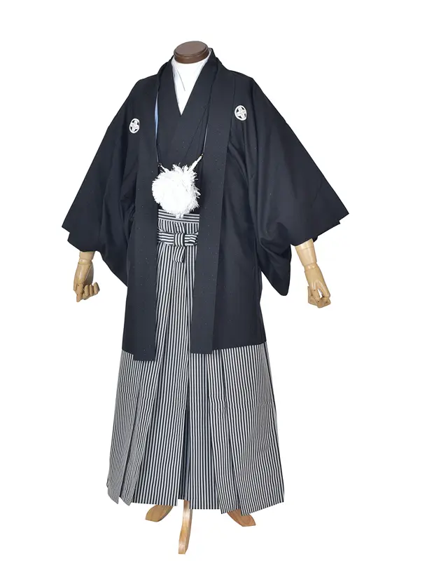 男性用袴・成人式・03342黒ラメ