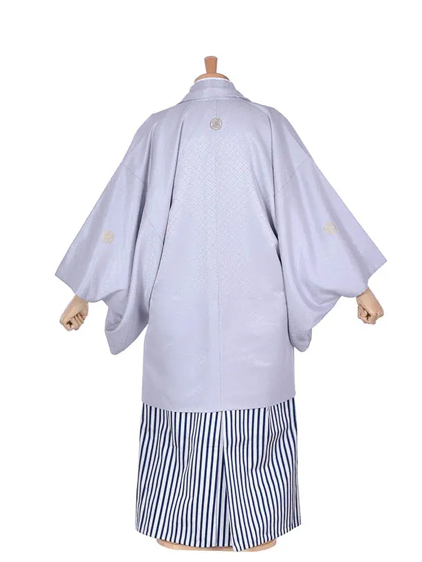 男性用袴・成人式・03344グレー菱紋