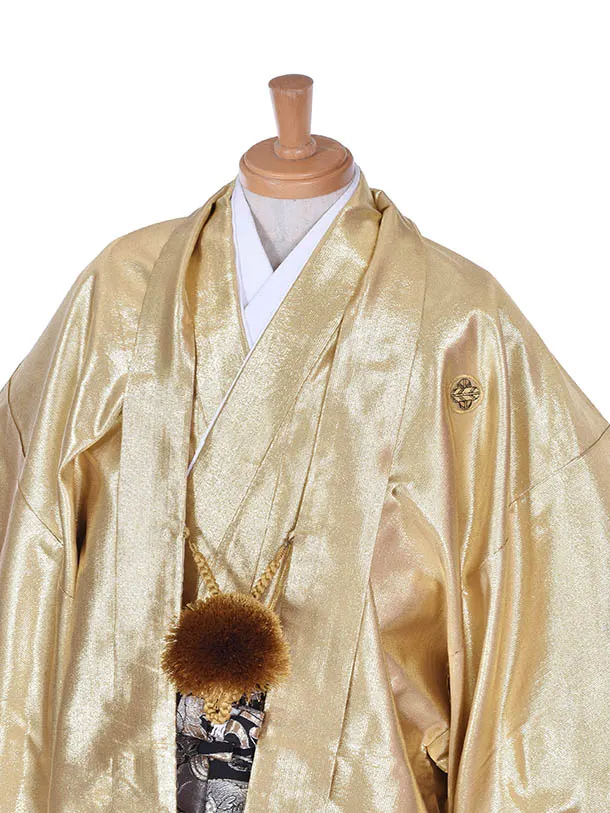 男性用袴・成人式・03486ゴールド龍