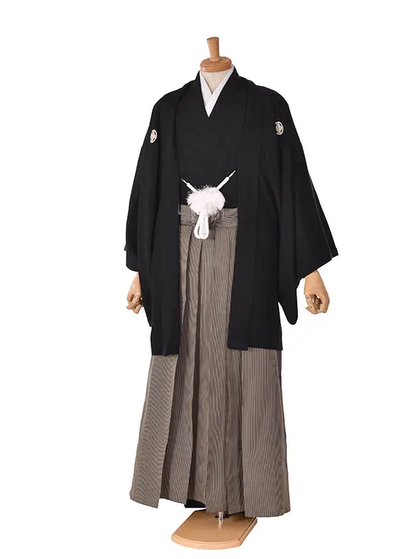 男性用袴・成人式・卒業式・結婚式・03533正絹・茶袴・結納・新婦父・新郎父