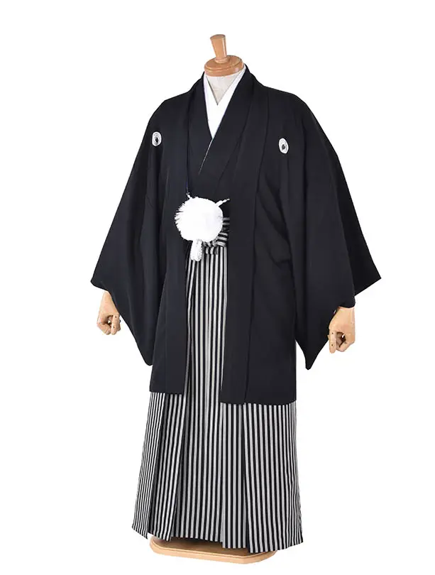 男性用袴・成人式・卒業式・結婚式・04115黒紋付