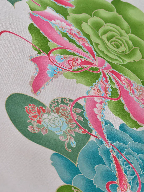 卒業袴レンタル0320白薔薇マスタード袴