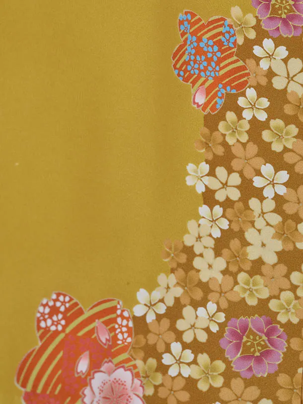 卒業袴レンタル0320白薔薇マスタード袴