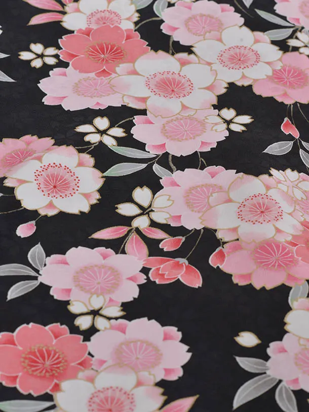 先生卒業袴 ﾚﾝﾀル0328黒小花くすみ袴