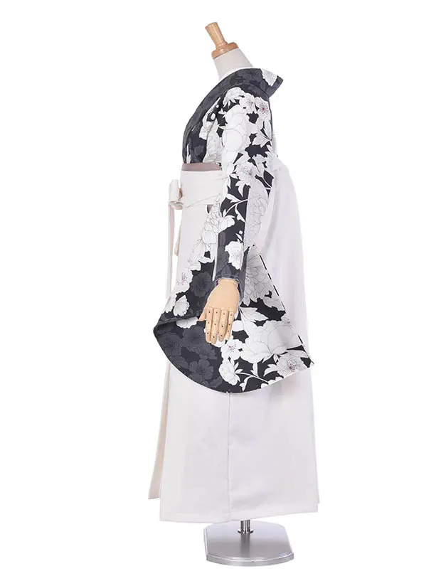 卒業袴 ﾚﾝﾀル036スモーキーグレー大花柄× クリーム袴