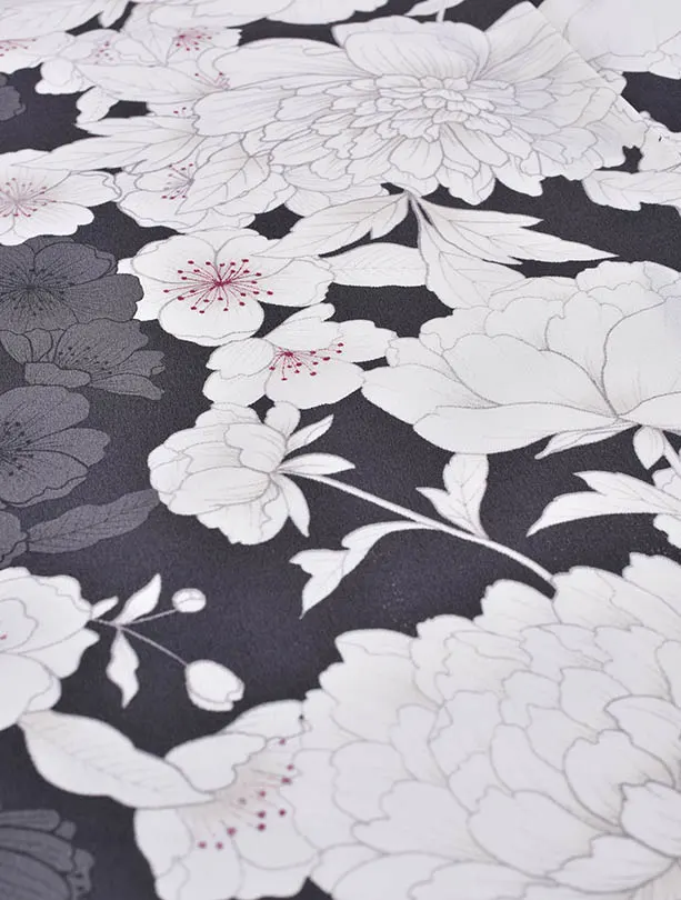 卒業袴 ﾚﾝﾀル036スモーキーグレー大花柄× クリーム袴