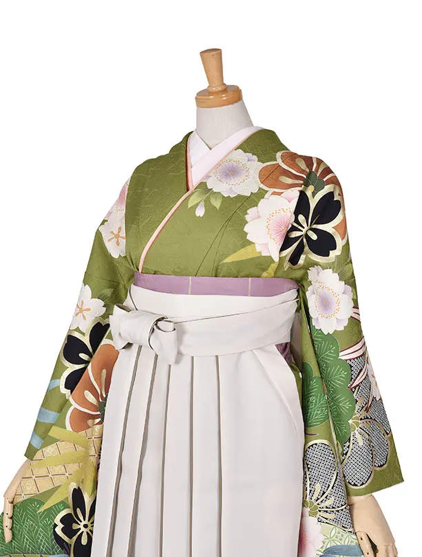 卒業袴レンタル C008抹茶クリーム袴