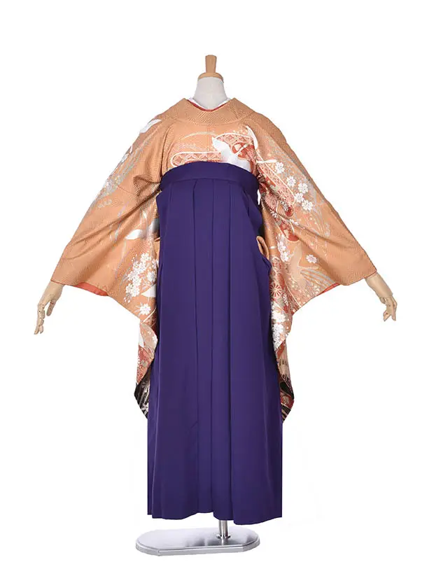 卒業式振袖袴レンタルC431古典紫袴