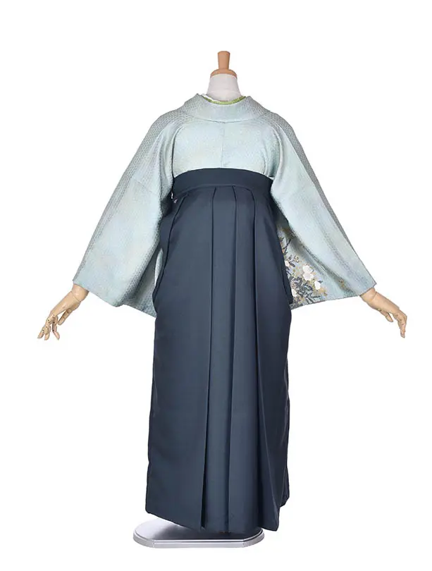 先生袴 ﾚﾝﾀル【正絹】D008グリーンオーロラモスグリーン袴