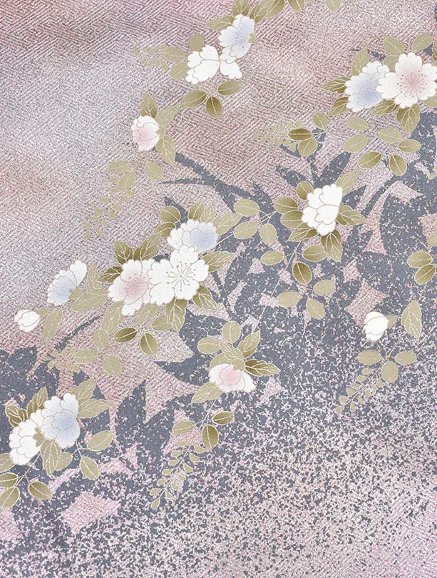 先生袴 ﾚﾝﾀルD0057【正絹】グレーオーロラモスグリーン袴