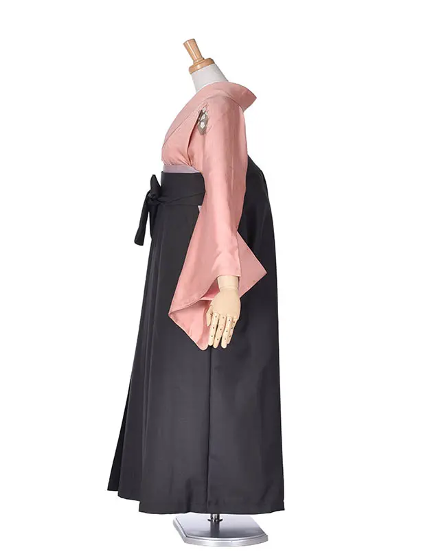 先生袴 ﾚﾝﾀルD059サーモンピンクチャコールグレー袴