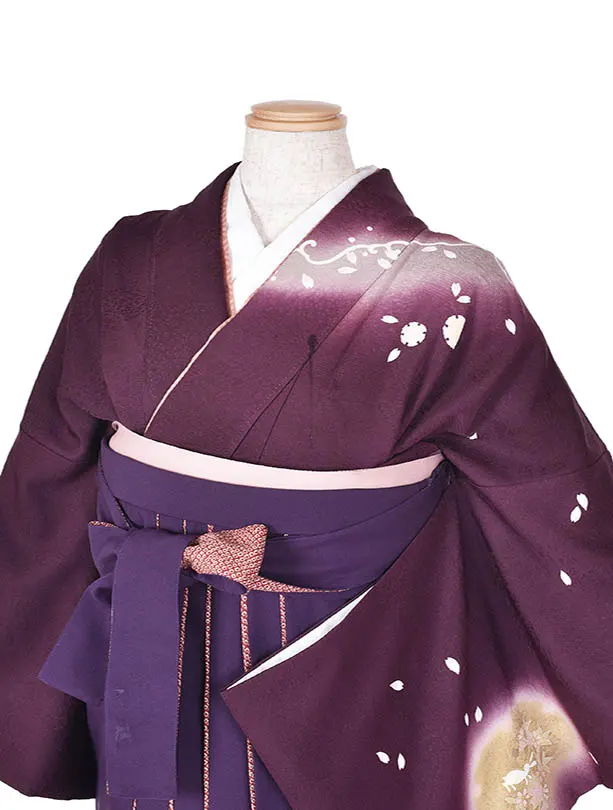 卒業式袴レンタルD068紫うさぎ