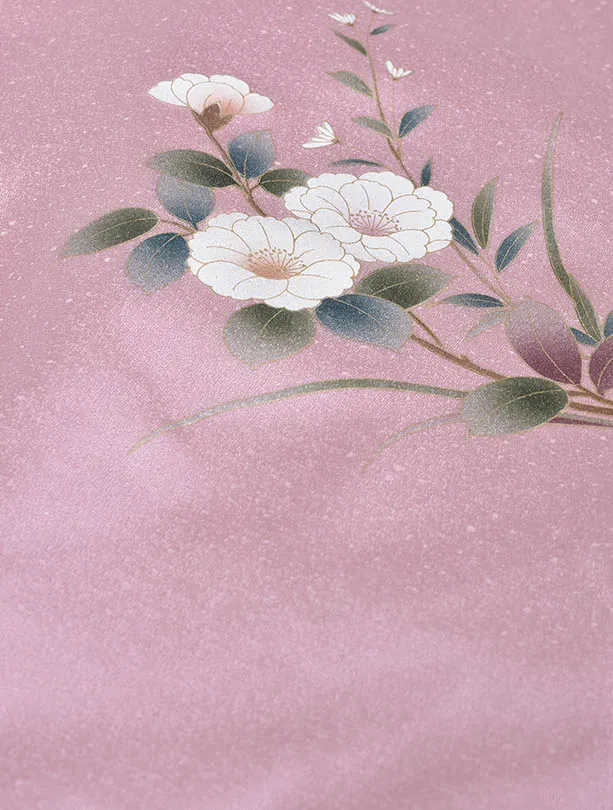 先生袴 ﾚﾝﾀルD0071【正絹】薄桜色の無地二尺袖 × チャコールグレー袴