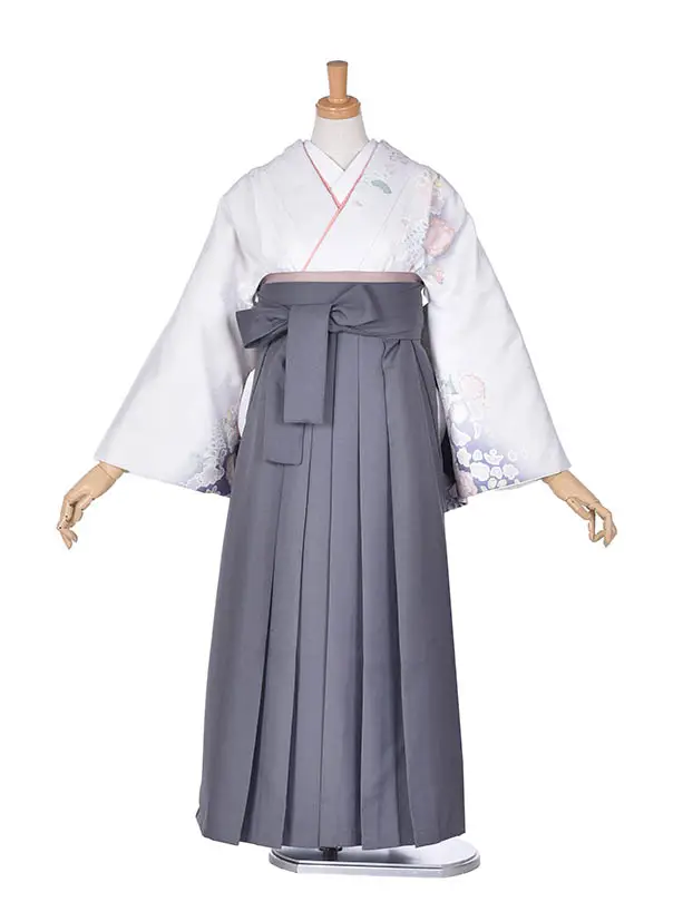 先生卒業袴 ﾚﾝﾀルD073グレー辻が花調
