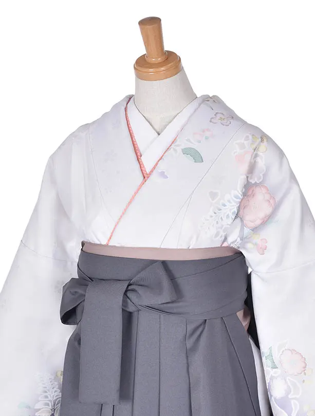 先生卒業袴 ﾚﾝﾀルD073グレー辻が花調