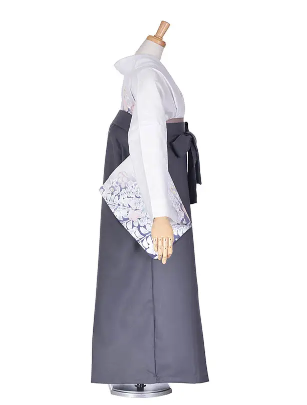 先生卒業袴 ﾚﾝﾀルD073グレー辻が花調