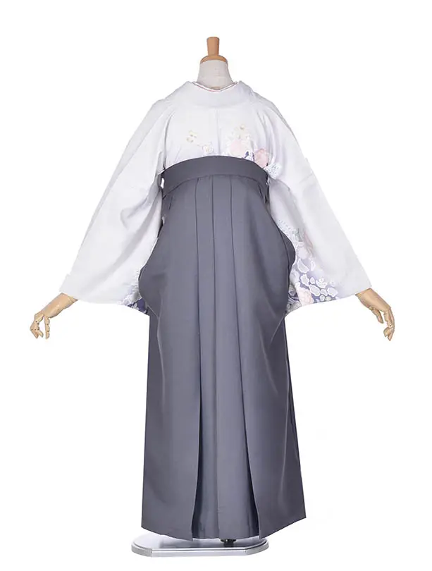 先生卒業袴 ﾚﾝﾀルD073グレー辻が花調