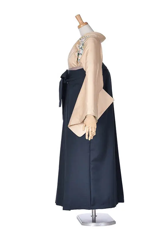 先生袴 ﾚﾝﾀル【正絹】DG07からしに菊モスグリーン袴