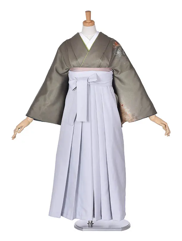 先生袴 ﾚﾝﾀルDG09抹茶ライトグレー袴