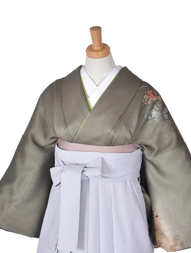 先生袴 ﾚﾝﾀルDG09抹茶ライトグレー袴