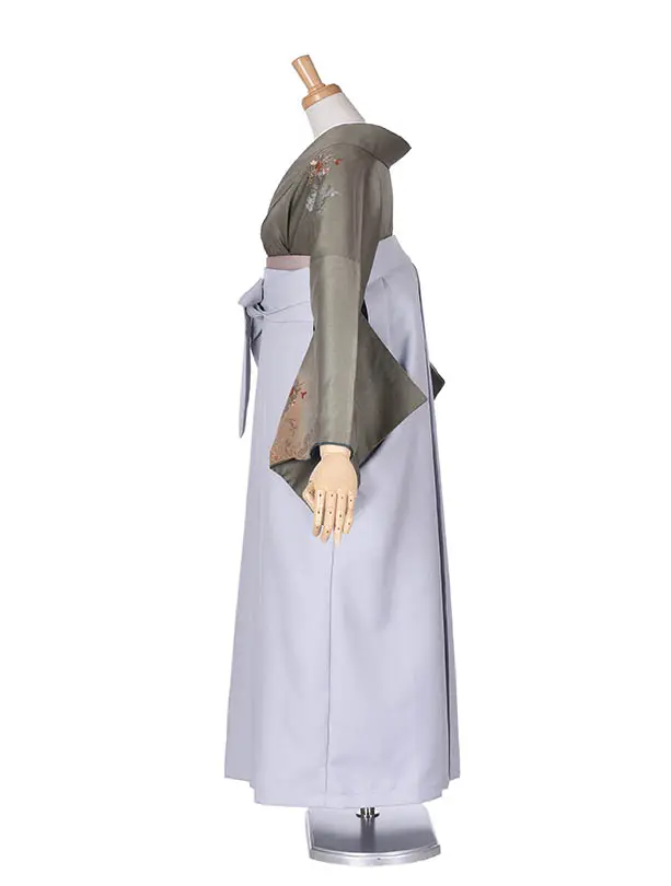 先生袴 ﾚﾝﾀルDG09抹茶ライトグレー袴