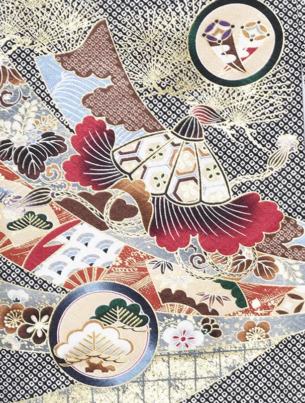 0050男児産着 絞り柄熨斗目